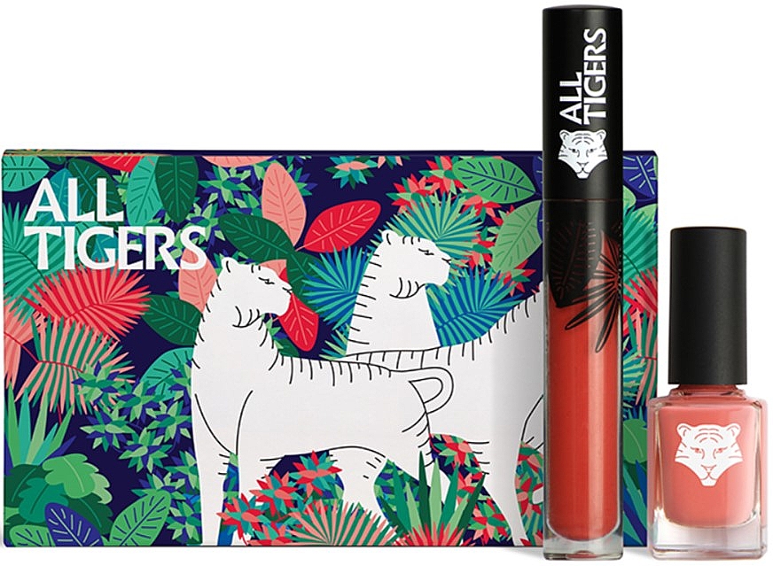 All Tigers Natural & Vegan Lips And Nails Gift Set (Lippenstift 8ml + Nagellack 11ml) - Set — Bild N1