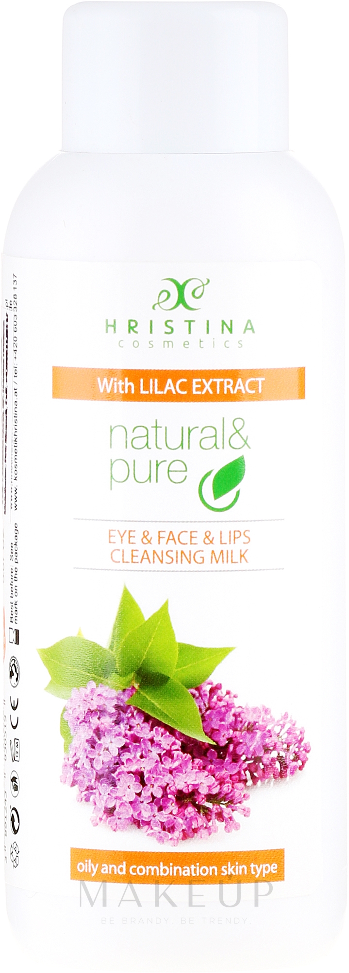 Reinigungsmilch für Gesicht, Augen und Lippen mit Flieder-Extrakt - Hristina Cosmetics Cleansing Milk With Lilac Extract — Bild 150 ml