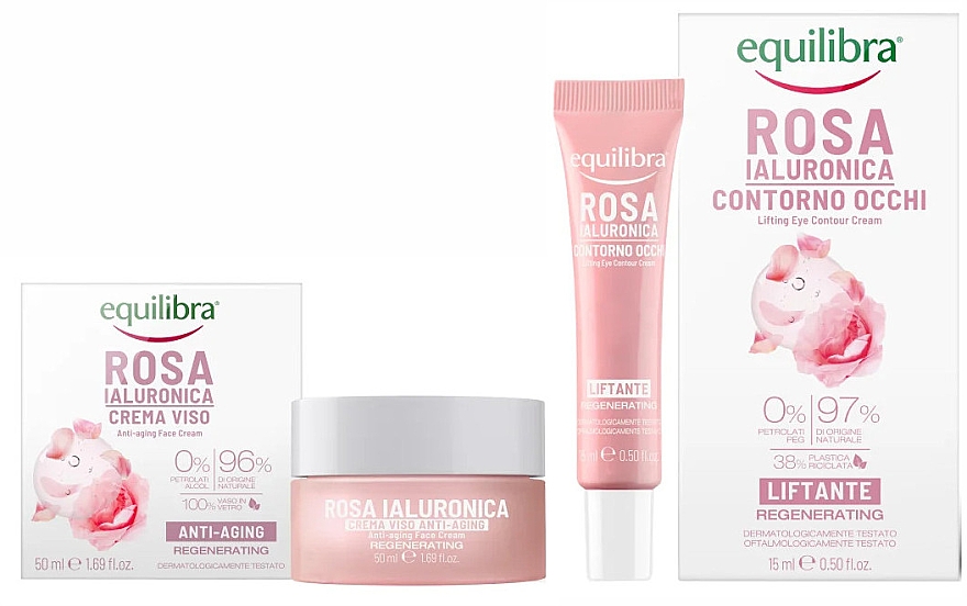 Gesichtspflegeset - Equilibra Rose (Gesichtscreme 50ml + Augencreme 15ml) — Bild N1