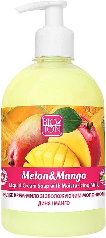 Flüssige Cremeseife mit Melone und Mango - Bioton Cosmetics Active Fruits Melon & Mango Soap — Bild N1