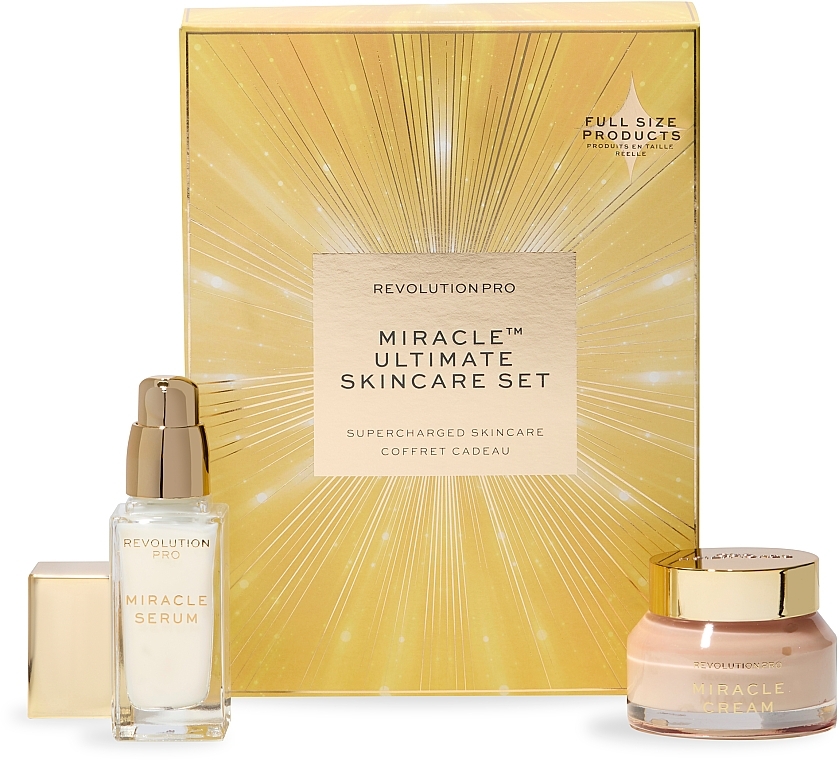 Pflegeset für das Gesicht - Revolution Pro Ultimate Miracle Skincare Gift Set (Gesichtscreme 50ml + Gesichtsserum 30ml) — Bild N1