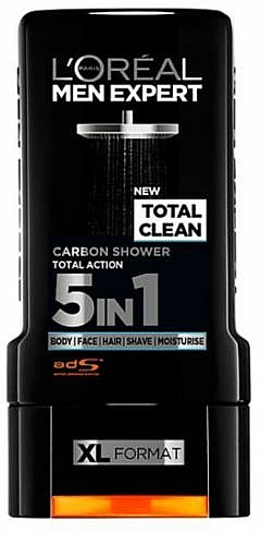 5in1 Feuchtigkeitsspendendes Duschgel für Gesicht, Körper und Haar - L'Oreal Paris Men Expert Total Clean Shower Gel