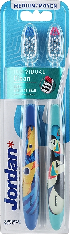 Zahnbürsten, medium, Fisch + Pinguine - Jordan Individual Clean Medium — Bild N1