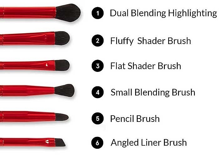 Make-up Pinselset 6-tlg. mit Kosmetiktasche - BH Cosmetics Drop Dead Gorgeous Killer Queen Eye Brush Set — Bild N4