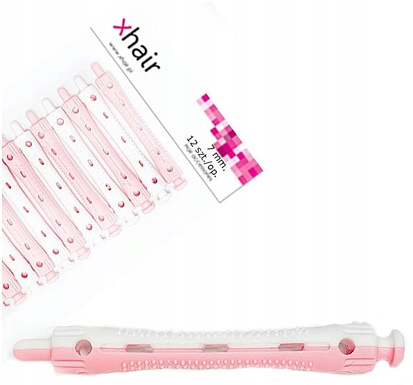 Dauerwellwickler Länge 7 cm d7 mm weiß-rosa 12 St. - Xhair — Bild N3