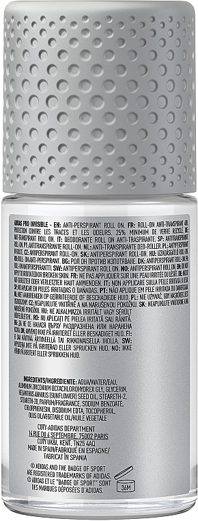 Deo Roll-on für Männer - Adidas Pro Invisible Antiperspirant Roll-on For Men — Bild N2