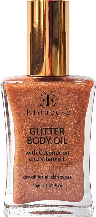 Trockenes Körperöl mit Goldpartikeln - Etoneese Glitter Body Oil	 — Bild N1