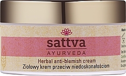 Düfte, Parfümerie und Kosmetik Kräutercreme gegen Hautunreinheiten für das Gesicht - Sattva Ayurveda Anti-Blemish Cream
