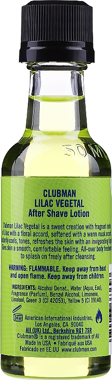 Clubman Pinaud Lilac Vegetal - After Shave Lotion  — Bild N2