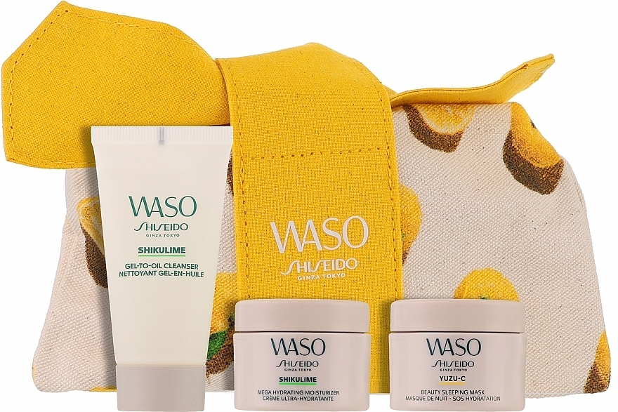 Gesichtspflegeset - Shiseido Waso Moisture Charge Kit Starter Kit (Gesichtscreme 15ml + Gesichtsmaske 15ml + Gesichtsreinigungsgel 30ml) — Bild N2