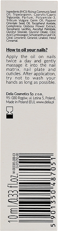 Stärkendes Nagel- und Nagelhautöl - Delia Cosmetics Bio Nail Oil — Bild N3