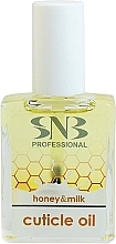 Nagel- und Nagelhautöl Milch und Honig - SNB Professional Honey & Milk Cuticle Oil  — Bild N1