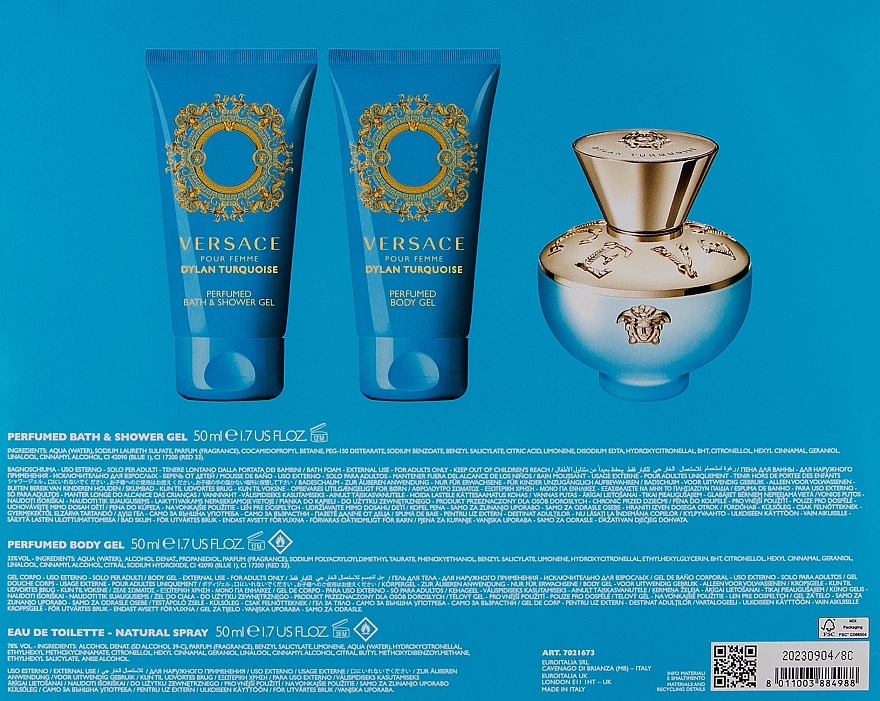 Versace Dylan Turquoise Pour Femme - Duftset (Eau de Toilette 50ml + Körpergel 50ml + Duschgel 50ml)  — Bild N3