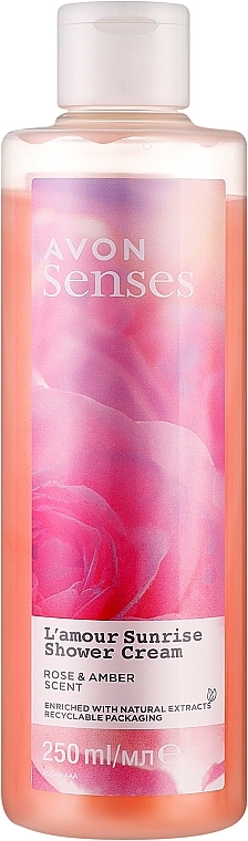 Cremiges Duschgel - Avon Senses L'amour Sunrise Shower Cream Rose & Amber Scent  — Bild N1