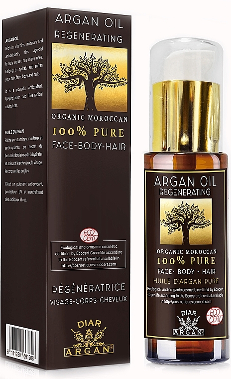 Arganöl für Körper, Gesicht und Haare - Diar Argan Regenerating Argan Face Body Hair Oil — Bild N1