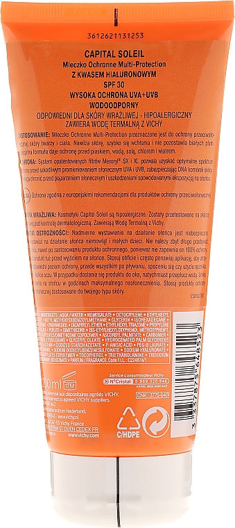 Sonnenschutzmilch mit Hyaluronsäure SPF 30 - Vichy Capital Soleil Beach Protect Lait Multi Protection SPF30 — Bild N2