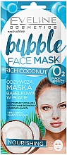 Düfte, Parfümerie und Kosmetik Intensiv feuchtigkeitsspendende regenerierende, glättende und nährende Tuchmaske für das Gesicht mit Kokosextrakt - Eveline Cosmetics Coconut Bubble Face Mask