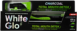 Set - White Glo Charcoal Total Mouth Detox (Zahnpasta 150g + Zahnbürste) — Bild N1