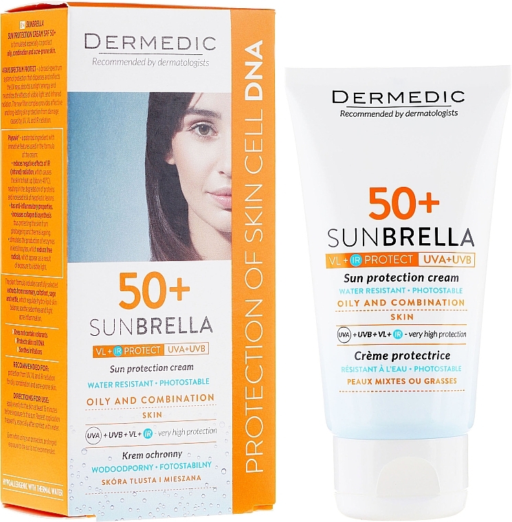 Sonnenschutzcreme für fettige und Mischhaut SPF 50 - Dermedic Sunbrella Sun Protection Cream Oily and Combination SPF50