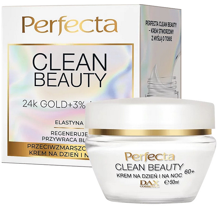 Regenerierende Gesichtscreme mit Elastin für Tag und Nacht 60+ - Perfecta Clean Beauty Face Cream — Bild N1