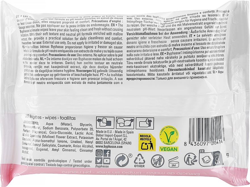 Intimhygienetücher - Byphasse Intimate Wipes — Bild N2