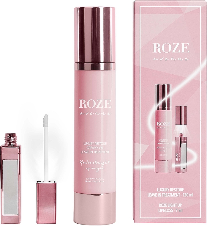 Haarpflegeset - Roze Avenue Leave In & Lipgloss Duo (Haarbehandlung 120ml + Lipgloss 7ml) — Bild N1