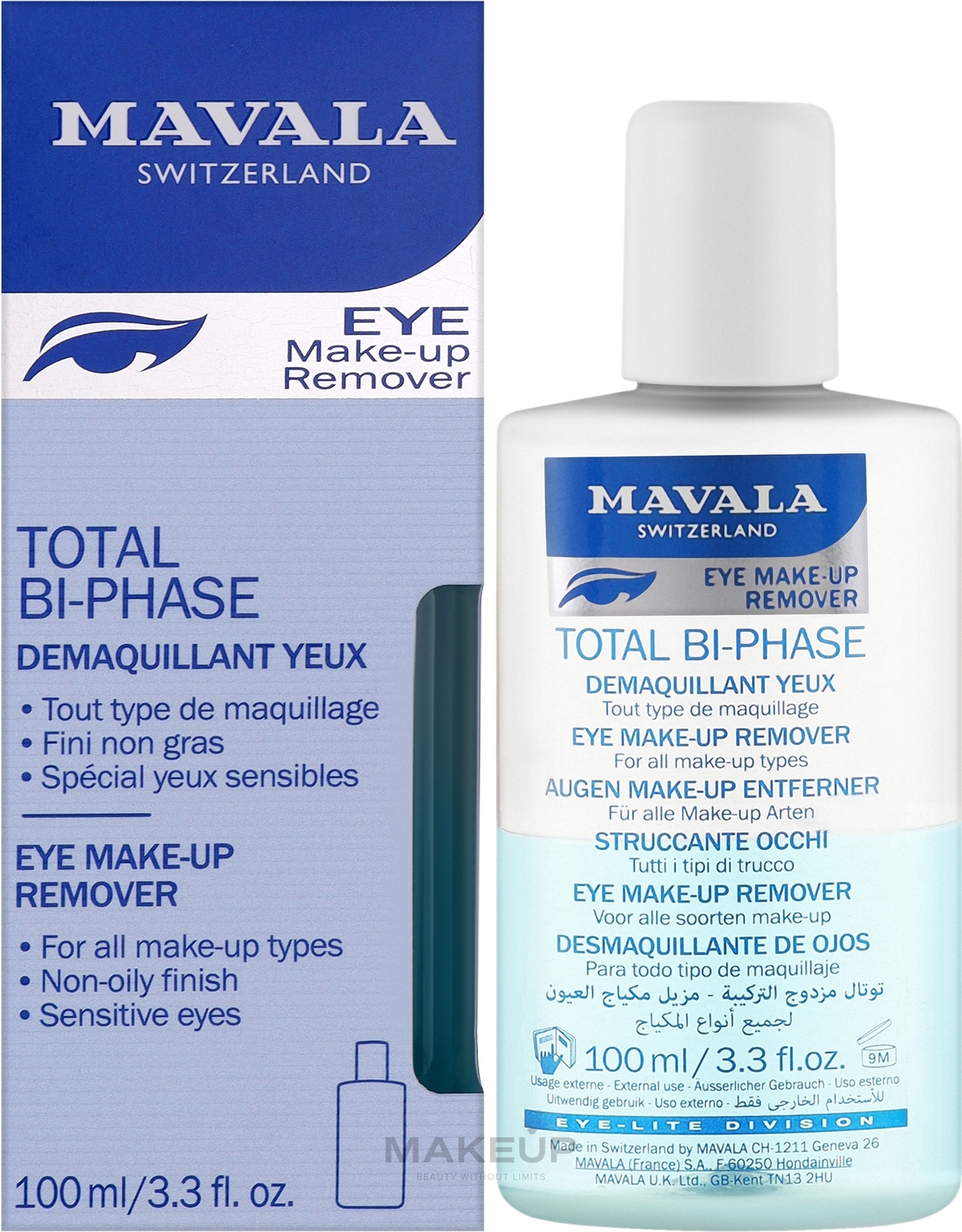 Zweiphasiger Augen-Make-up-Entferner - Mavala Total Bi Phase Eye Make Up Remover — Bild 100 ml