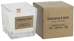 Duftkerze mit Holzdocht Zitronengras und Kräuter - Bispol Fragrance Candle Lemongrass And Herbs  — Bild N1