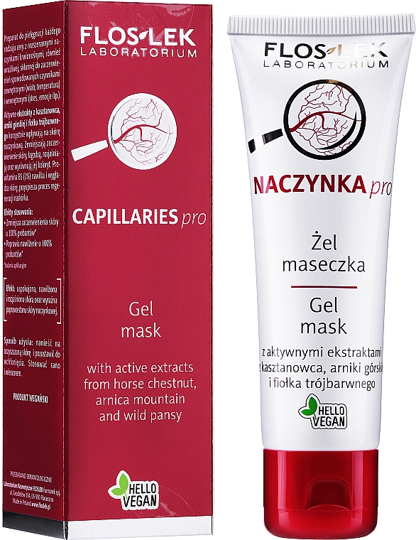 GESCHENK! Gel-Maske für Haut mit Gefäßproblemen - Floslek Dilated Capillaries Line Gel Mask — Bild N2