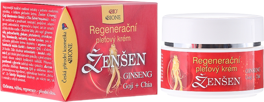 Regenerierende Gesichtscreme mit Ginseng, Goji und Chia - Bione Cosmetics Ginseng Regenerative Facial Cream — Bild N1