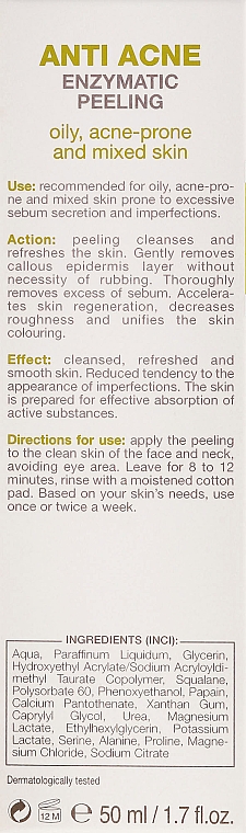 Enzymatisches Anti-Akne Gesichtspeeling für fettige und Mischhaut - Floslek Anti Acne Peeling — Bild N3
