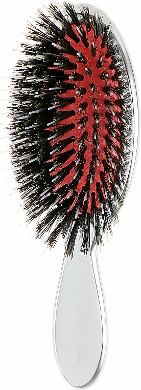 Kleine Haarbürste mit Naturborsten 21M silber - Janeke Silver Hairbrush — Bild N1
