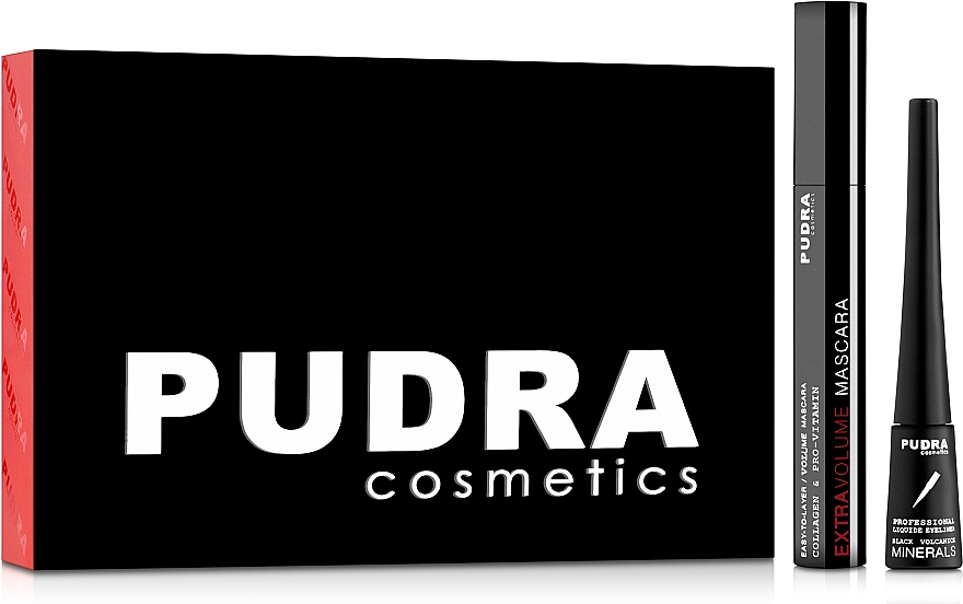 Set - Pudra Cosmetics Try It Kit (mascara/10ml + pencil/3ml) — Bild N1