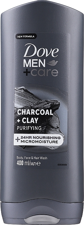 Duschgel - Dove Men+Care Elements Charcoal+Clay Micro Moisture Body And Face Wash — Bild N1