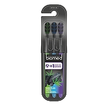 Zahnbürsten-Set mittel 3 St. - Biomed Black 2+1 Toothbrush — Bild N1