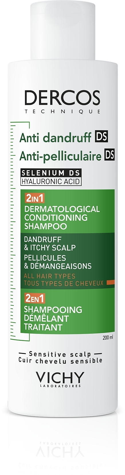 2in1 Anti-Schuppen Shampoo-Conditioner für alle Haartypen und gereizte Kopfhaut - Vichy Dercos 2in1 Shampoo  — Bild 200 ml