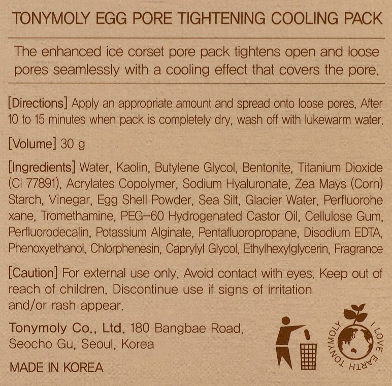 Kühlende Gesichtsmaske zur Verengung der Poren - Tony Moly Egg Pore Tightening Cooling Pack — Bild N4