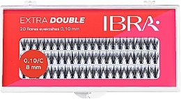 Düfte, Parfümerie und Kosmetik Wimpernbüschel 8 mm - Ibra Extra Double 20 Flares Eyelash C 8 mm