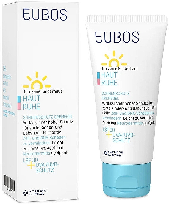 Sonnenschutzcreme für trockene Kinderhaut - Eubos Med Haut Ruhe UV Protection & Care SPF30 — Bild N1