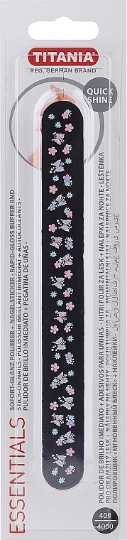 Polier-Nagelfeile 17.5 cm 400/400 Körnung 1460 B schwarz - Titania Rapid Gloss Buffer & Stick On Nails — Bild N1