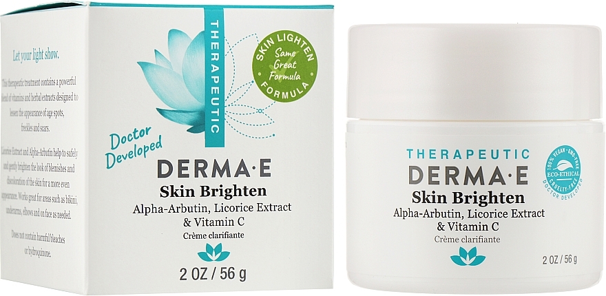 Aufhellende Gesichtscreme mit Zink - Derma E Therapeutic Topicals Skin Lighten Cream  — Bild N2