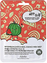 Düfte, Parfümerie und Kosmetik Tuchmaske für das Gesicht mit Wassermelone und Hamamelis - Esfolio Pure Skin Watermelon & Witch Hazel Essence Mask Sheet