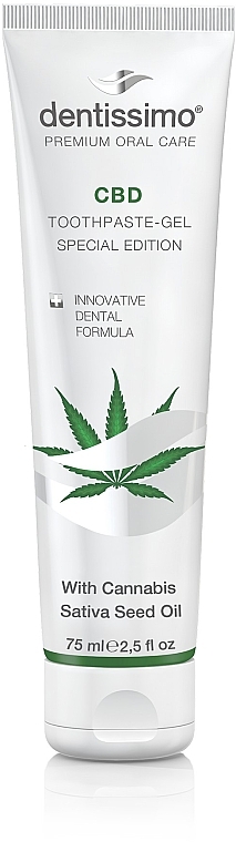 Zahnpasta-Gel mit Hanfsamenöl - Dentissimo CBD Toothpaste-Gel Special Edition with Cannabis Sativa Seed Oil — Bild N1