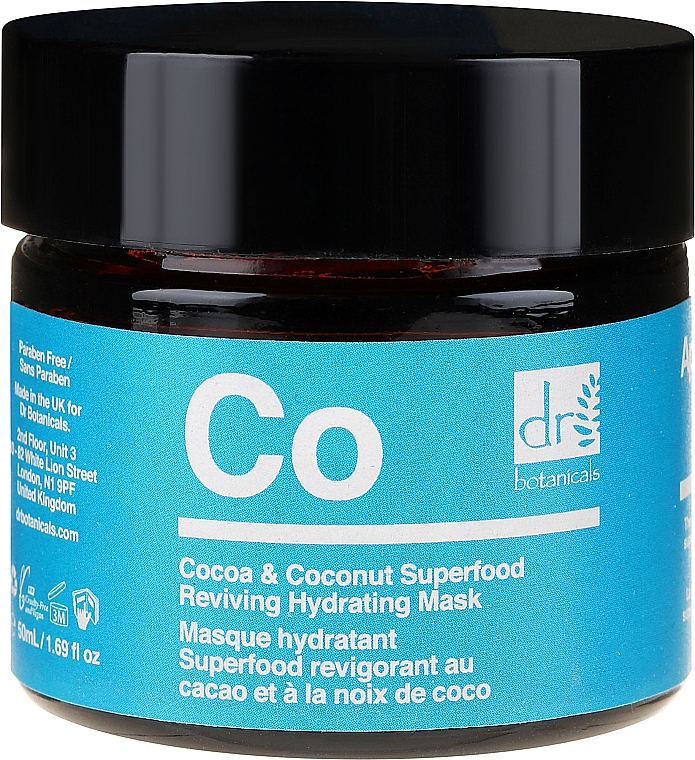 Feuchtigkeitsspendende Gesichtsmaske mit Kakaobutter und Kokosnussöl - Dr. Botanicals Cocoa & Coconut Superfood Reviving Hydrating Mask — Bild N2
