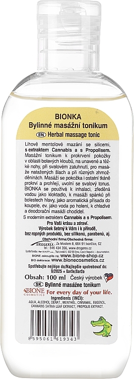 Alkoholische Kräuterlösung für Gelenke und Muskeln - Bione Cosmetics Bionka Propolis — Bild N2