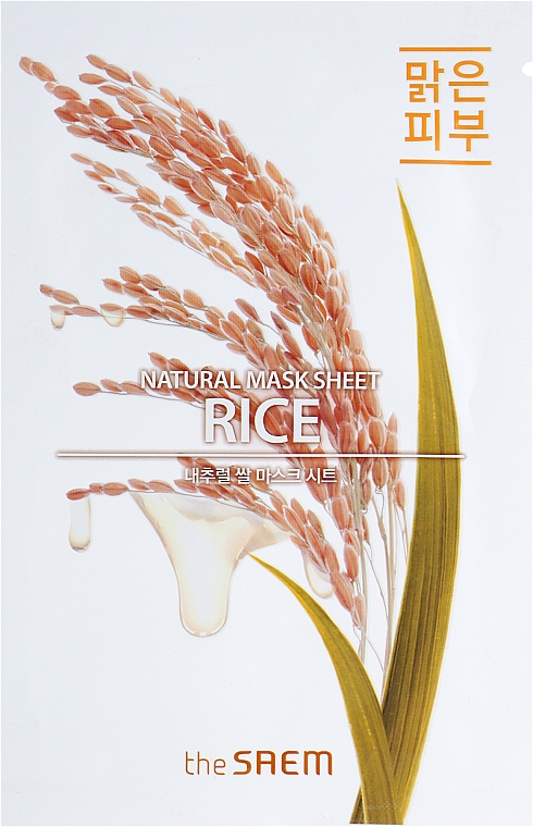 Tuchmaske für das Gesicht mit Reis - The Saem Natural Mask Sheet Rice — Bild N1