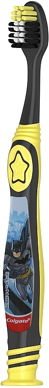 Kinderzahnbürste 6+ Jahre weich Batman schwarz-gelb - Colgate Smiles Toothbrush — Bild N2