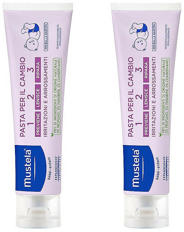 Körperpflegeset - Mustela Bebe 1 2 3 Vitamin Barrier Cream (Körpercreme 2x150) — Bild N1