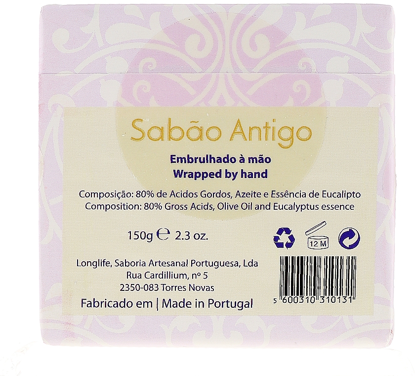 Handgemachte Naturseife mit Olivenöl lila-weiße Muster - Essencias De Portugal Handmade Soap Olive Oil — Bild N2