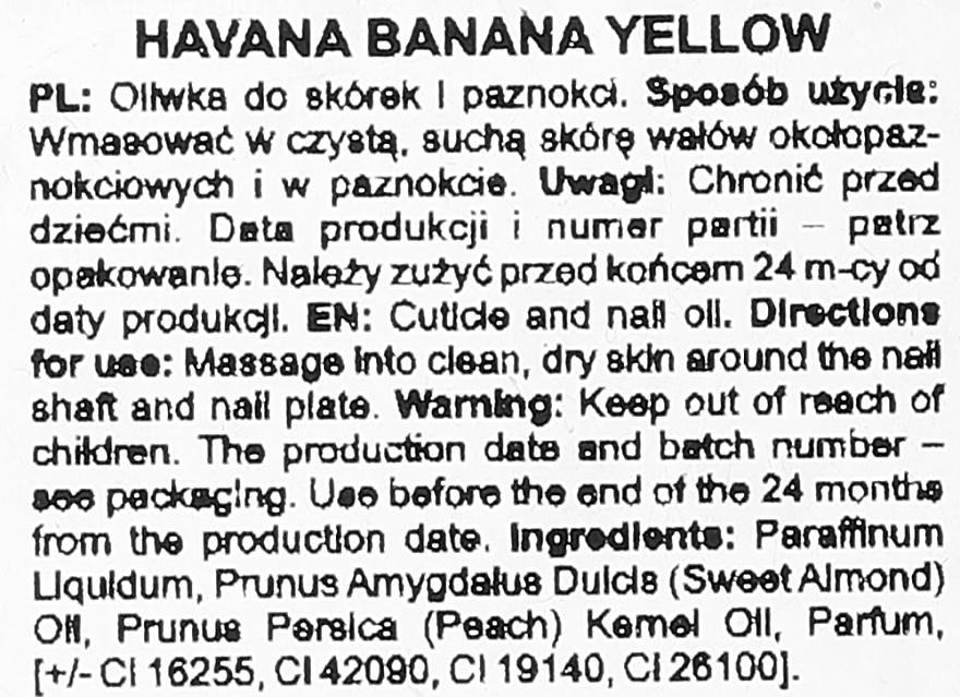 Nagel- und Nagelhautöl mit Blumen Havanna Banane gelb - Silcare Cuticle Oil Havana Banana Yellow — Foto N2